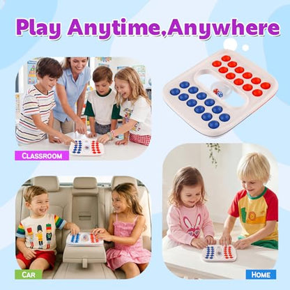 Kiditos Pop Math Game for Kids Ages 4-8, Fidget Board with Built-in Dice | Addition and Subtraction Practice, Sensory Fidget Play, Classroom, Homeschool and Travel Learning - color: Red & Blue