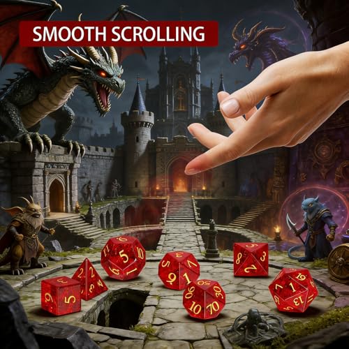 Fluorescent Red 7Pcs Polyhedral Dice Set, K9 Crystal Cat's Eye Multi-Faceted DND Dice for Dungeons and Dragons RPG Tabletop Game (neon red) - color: Neon Red