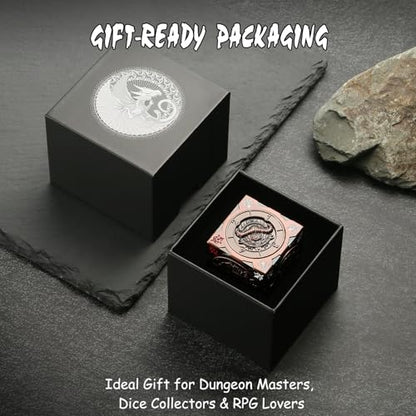 Spinner DND Dice Cube, DNDND 7-in-1 Spinning Dice Set with Gift Box for Dungeons and Dragons D&D Tabaltop Ideal Collector's Gift for Dungeon Masters (Copper) - color: Copper