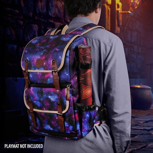ENHANCE Designer Edition TCG Backpack - MTG Deck Bag Card Binder Space, TCG Deck Box Storage, MTG Playmat Holder - Card Storage Compatible with Magic the Gathering, Pokemon, Lorcana (Canvas Galaxy) - color: Canvas Galaxy