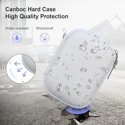 Canboc Hard Case for KODAK PIXPRO FZ55/ FZ45/ FZ43/ FZ53 16MP Digital Camera, Vlogging Camera Bag, Zipper Mesh Pocket fit Cable, SD Card, White (Case Only) - color: T-White