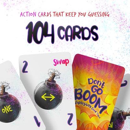 Inspiration Play Don’t Go Boom Family Card Game - Simple and Fun Card Game for Kids and Adults (2-6 Players)