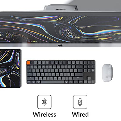 Keychron K1 SE, 87 Keys Ultra-Slim Wireless Bluetooth/USB Wired Mechanical Keyboard with White LED Backlit, Hot Swappable Low-Profile Gateron Mechanical Red Switch Compatible with Mac Windows - color: Low-Profile Gateron Red Switch