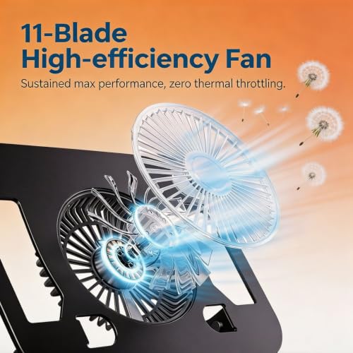 Laptop Stand for Desk with Quiet Cooling Fans - 360 Rotating Base Ergonomic Computer Stand, Aluminum Laptop Riser Foldable Protable for Office Home fits MacBook Air Pro, Dell, HP (10-17.3'') (black) - color: black