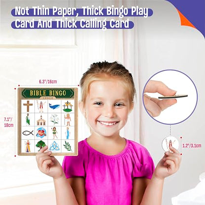 SpriteGru Bible Bingo Game, Multiple Players Bingo Game for Christian, Bible School Kids Christian Sunday Church - style: Bible Bingo Game