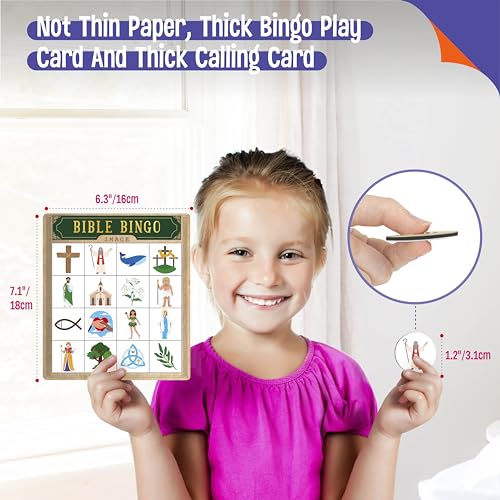 SpriteGru Bible Bingo Game, Multiple Players Bingo Game for Christian, Bible School Kids Christian Sunday Church - style: Bible Bingo Game