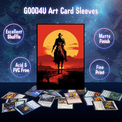 MTG Card Sleeves, Ultra Clear Front & Matte Finish Back, 100 Count Standard Size Matte Art Sleeve for Magic The Gathering (Lone Ranger)
