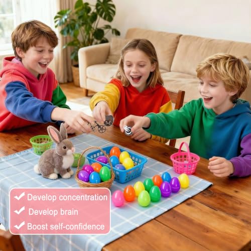 32 Pack Brain Teaser Puzzles & Colorful Easter Eggs - Challenging Metal Wire Puzzles for Kids & Adults - DIY Easter Basket Stuffers, Family Logic Games, Party Favors - style: 32PCS Metal Puzzles