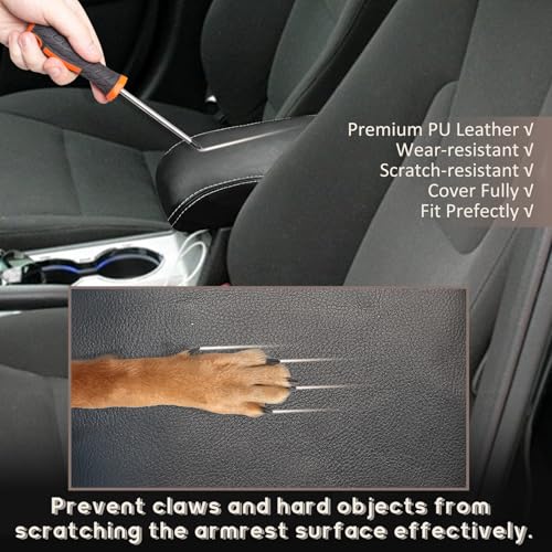 ramuel Center Console Armrest Cover for Ford Fusion 2007-2012 | Anti-Scratch ，Non-Slip ，PU Leather ，Easy Install - size: for Fusion 2007 2008 2009 2010 2011 2012