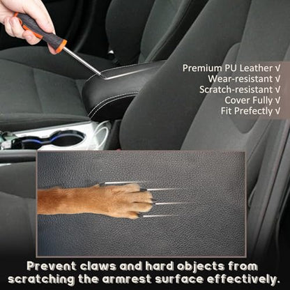 ramuel Center Console Armrest Cover for Ford Fusion 2007-2012 | Anti-Scratch ，Non-Slip ，PU Leather ，Easy Install - size: for Fusion 2007 2008 2009 2010 2011 2012