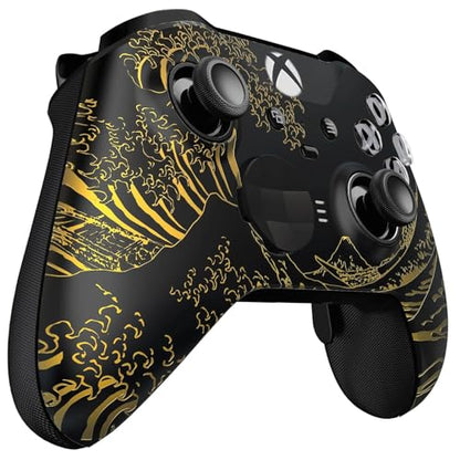 Custom Controllerzz Elite Series 2 Controller Compatible With Xbox One, Xbox Series S, and Xbox Series X (Golden Waves) - color: Golden Waves