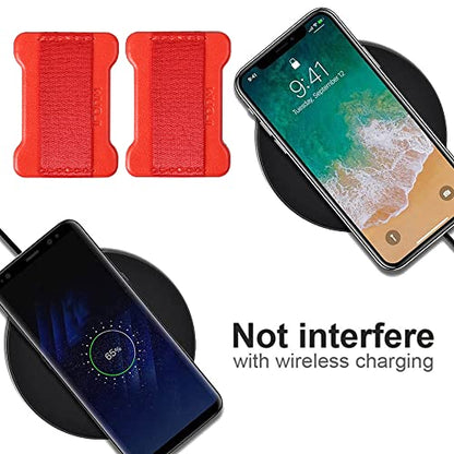 Universal Phone Grip for Smartphones - Phone Holder for Hand - Wireless Charging Compatible (Red) - 2Pack - color: Red