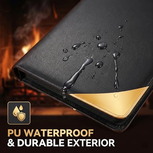 Trading Card Binder 4 Pocket,50 Removable Sleeves Can Hold 400 Cards,Pu Material and Waterproof,3-Ring Zip Design for MTG/TCG/Sport Collectible Trading Card Albums (Flame Dragon Phoenix)