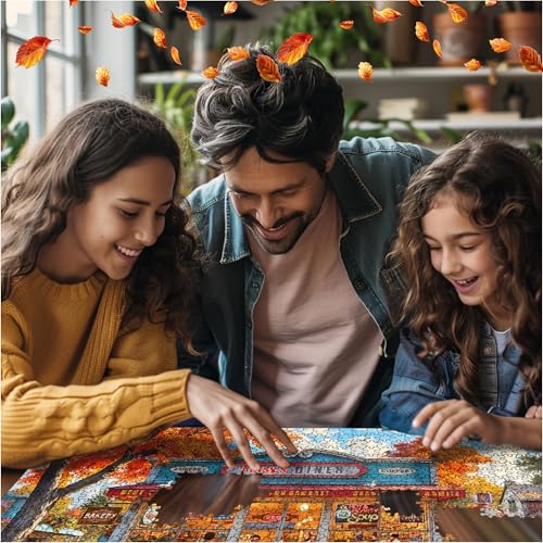 White Mountain 500 Piece Jigsaw Puzzle Retro Autumn, Patsy's Diner | Large Pieces, Gift for Adults and Family, 18"x24" in