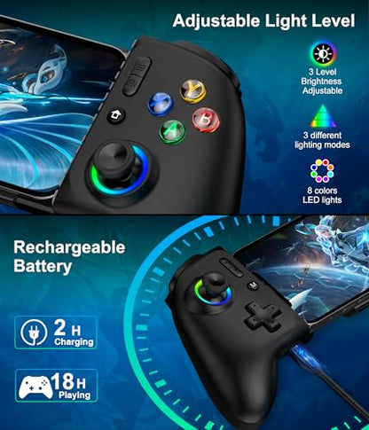 Mocagen Mobile Gaming Controller, MC2 Phone Controller for iPhone/Android/Switch/Oled/Switch 2 with Programmable/Hall Effect Joysticks & Analog Triggers/RGB Light - size: Xbox Layout-Black