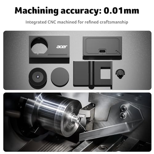 Acer 4K Webcam for PC/Mac with All-Metal Unibody Sculpted, Sony 1/2" Sensor, PDAF, 2 Noise Reduction Mics, Privacy Cover for Switch 2/Zoom/Teams/Facetime/YouTube/Google Meet