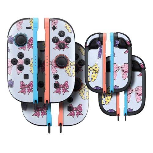 Glossy Glitter Gaming Skin Compatible with Nintendo Switch 2 Joy-Con Controller 2 Pack - Bow Assortment - Premium 3M Vinyl Protective Wrap Decal Cover - Easy to Apply | Made in The USA by MightySkins - color: Bow Assortment, size: 2 Pack of Joy-Con Skins,