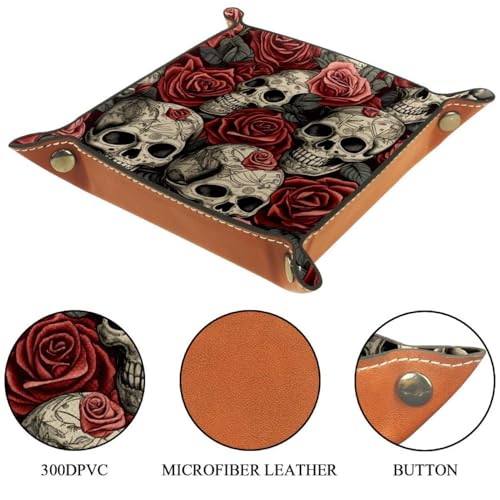 Skulls Rose Dice Tray Dice Rolling Tray Folding Dice Holder for Dice Games, Like RPG, DND and Other Table Games - color: Multi 16