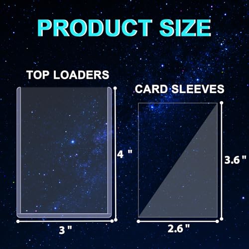 600ct Card Sleeves Top Loaders for Cards - Toploads for Cards, 3"x4" Hard Plastic Protectors & Clear Rigid for Trading, Sports, Baseball Cards (300 Hard + 300 Penny Sleeves, 600 Total) - size: 300 Hard Sleeves + 300 Soft Sleeves