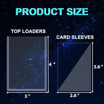 600ct Card Sleeves Top Loaders for Cards - Toploads for Cards, 3"x4" Hard Plastic Protectors & Clear Rigid for Trading, Sports, Baseball Cards (300 Hard + 300 Penny Sleeves, 600 Total) - size: 300 Hard Sleeves + 300 Soft Sleeves