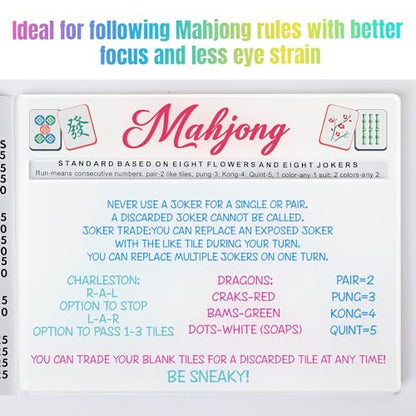 Mahjong Line Finder, 4 Pack Bright Mahjong Rules Helper Reader Tile Mixer Shufflers Beginner-Friendly Accessories (White) - color: White