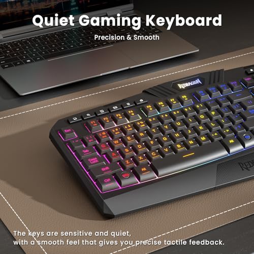Redragon S101M-KS Gaming Keyboard and Mouse Wireless with Tri-Mode, RGB Keyboard and 4800 DPI Gaming Mouse, 10 Independent Multimedia Keys for Wins, PC, Computer, Wireless S101 Ideal for Gamer - color: Black-New