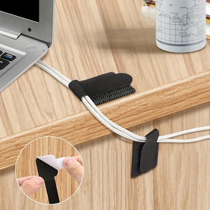 20PCS Cable Management Clips, Reusable Cable Management Organizer, Organizer in Home, Office, Kitchen, School - color: Black