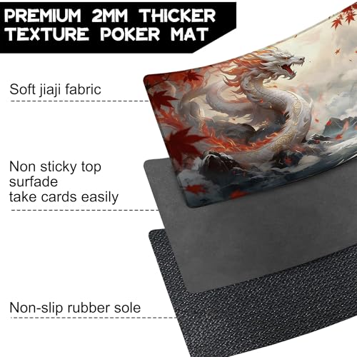 for MTG Playmat 24 x 14 Inches Dragon Magic Play Mat Card Game Mat for Magic The Gathering TCG PTCG Playmat with Free Storage Bags Non-Slip Backing and Stitched Edge - color: Dragon No With Zones
