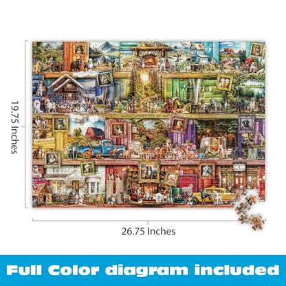 Puzzles for Adults 1000 Pieces – Buffalo Games The Library of Dogs by Aimee Stewart, Challenging 1000 Piece Puzzle for Adults with Poster, Premium Jigsaw Puzzle Made in the USA - color: Library of Dogs
