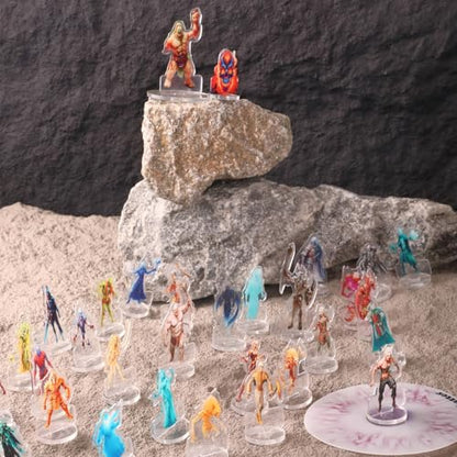 iPEAU|DND Miniatures Bulk Undead Theme Dungeons and Dragons Starter Set 2D Figurines D&D 5E Minis Kit Pathfinder Map Flat Figures TTRPG Accessories Tabletop RPG Terrain Supplies DM Players Gifts - style: 2d-mini-Undead