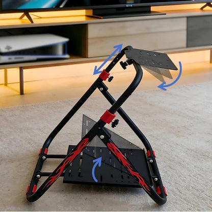 QVWZD Sim Racing Wheel Stand Pre-assembled & Portable Steering Wheel Mount | Adjustable,Sturdy Construction , Fit For Logitech G920, G923, Thrustmaster T300, T500 and other devices, XBOX, PS and PC