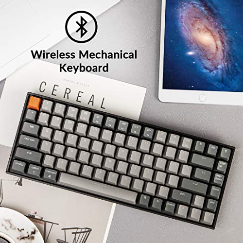 Keychron K2 75% Layout Bluetooth Mechanical Keyboard Super Red Switch/White LED Backlit/Anti Ghosting/N-Key Rollover/84 Key USB C Wired Computer Keyboard for Mac Windows-Version 2 - color: Red Switch