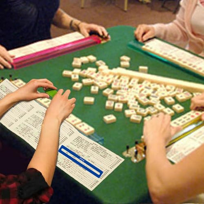 LISILONG 4 Packs Mahjong Guide Line Finder and 4 Pakcs Mahjong Card Reference Card Acrylic Bright Scalloped Mahjong Rules Helper, Rules Reader for Players