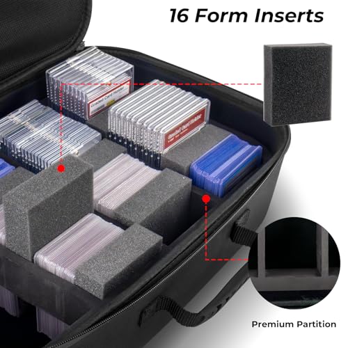 Graded Card Storage Box, Waterproof EVA Case for PSA Slabs | Waterproof EVA Graded Card Case, Portable Slab Holder Fits PSA Slabs, Shockproof Travel Storage for Sports Trading Cards
