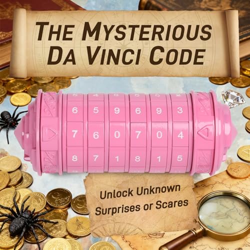 Cryptex Da Vinci Code Numeric, Money Puzzle Box for Cash Gift with Secret Hidden Compartments Birthday Xmas for Men & Women Escape Room Brain Teaser Puzzle Toy Presents - color: Pink