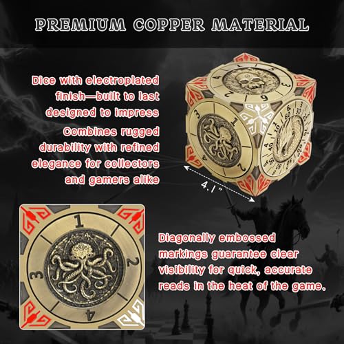 Spinner DND Dice, Rotating Metal Dice Set with 3D Relief Design, Cool Premium Polyhedral RPG Dice for Tabletop Games & Dungeons & Dragons Players(Black Nickel Red) - color: Black Nickel Red