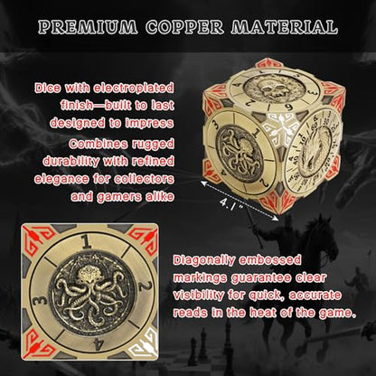 Spinner DND Dice, Rotating Metal Dice Set with 3D Relief Design, Cool Premium Polyhedral RPG Dice for Tabletop Games & Dungeons & Dragons Players(Bloodstain) - color: Bloodstain