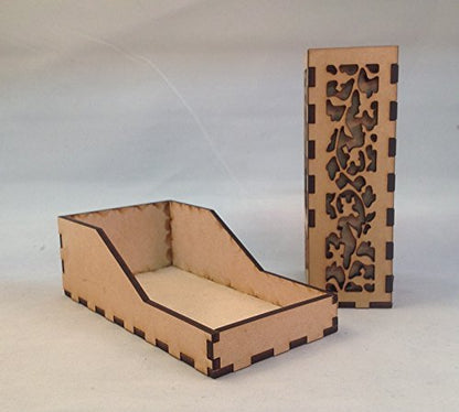 Dragon Mini Dice Tower v6 Neon Yellow Acrylic Window Laser Cut MDF Unique Gift