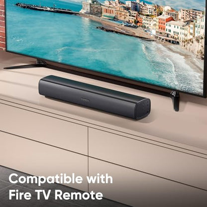 RIOWOIS 17" Sound Bar, Home Theater Surround Sound System for TV | Bass Reflex Port, Compatible with Fire TV Remote, Support Optical/AUX/Bluetooth 5.3 Input, Compact Design, Wall-mountable - size: 17-inch