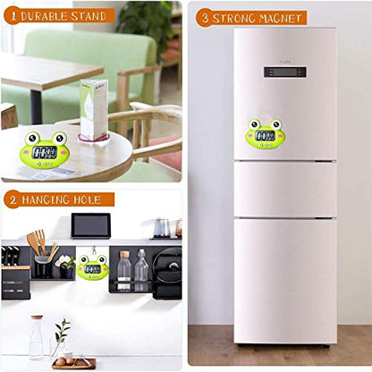 Kitchen Timer, Cute Cartoon Animal Countdown Timer, Digital Cooking with Magnetic, LCD Large-Screen Visual Clock, Hangable Alarm Clock with Stand，for Cooking Bake Sport Game (Timer-QW) - color: Timer-qw