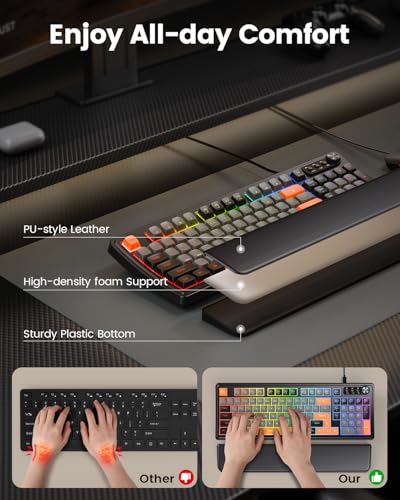 SABLUTE Gaming Keyboard and Mouse, Quiet Membrane with RGB Backlit | PC Gaming Keyboard with Multimedia Knob, Anti-Ghosting, Ergonomic Wrist Rest & 3200 DPI Mouse for Gamer/Office - color: Black-grey