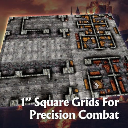 Arcknight The Graystone Castle Roleplaying Battlemaps; 16 Modular RPG Maps in 8 Double-Sided Pages, 1" Square Grid, Modular & Versatile Design for Tabletop Gaming - for D&D, Pathfinder and More - style: Graystone Castle