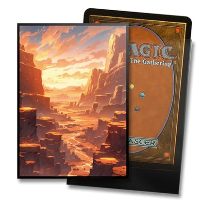 MTG Card Sleeves - Pleatau(Red White) - Fantasy Dual Lands Series - Ultra Clear Front & Matte Finish Back, 100 Count Standard Size TCG Art Sleeves for Magic The Gathering - color: Pleatau(red White)