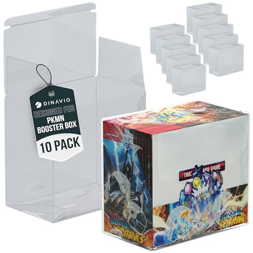 Dinavio Crafthouse Plastic PKMN Booster Box Protector 10 Pack - Booster Box Case Display Protectors - Compatible with English PKMN Booster Boxes - 0.5mm Thick (Pack of 10) - size: 10 Pack
