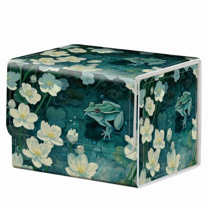 Strong Magnet MTG Demon Deck Box Playing Card Case Magic The Gathering Commander Deck Box Creative Pattern Trading Card Storage Box for Collectible Games, The Green Frog In The Pond - color: The Green Frog In The Pond