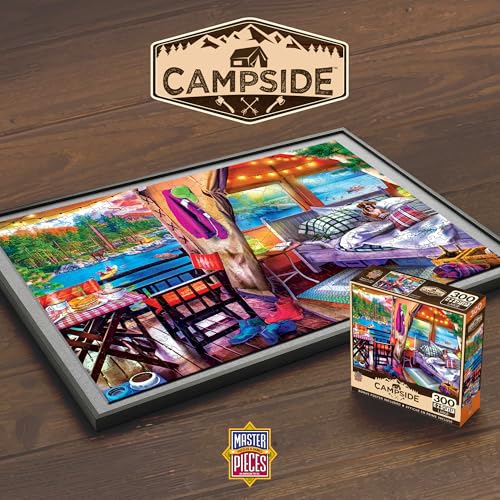 MasterPieces 300 Piece EZ Grip Jigsaw Puzzle - Glamping Style - 18"x24" - Jigsaw Puzzle with Vibrant Artwork and Durable Pieces - Fun Family Activity, Brain Challenge, and Educational Entertainment - size: 300 Piece