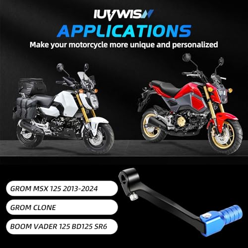 Motorcycle Folding Gear Shifter Shift Lever CNC for Grom MSX 125 2013-2024 Grom Clone Boom Vader 125 BD125 SR6 Blue - color: Blue