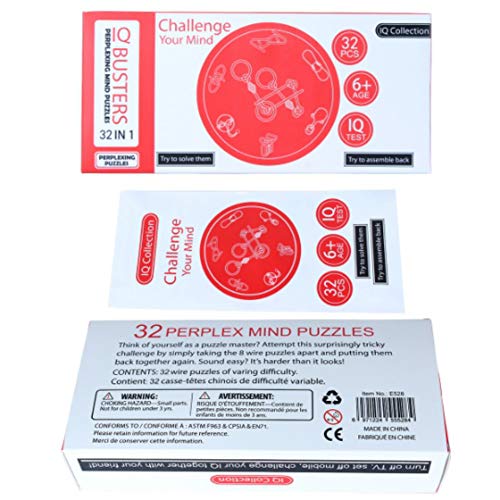 32 Brain Teasers Metal Wire IQ Puzzles,for Adult Children and Student Expanding Mind, Disentanglement Puzzle Unlock Interlock Toys Stocking Stuffers
