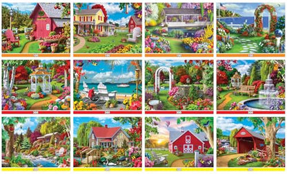 MasterPieces Jigsaw Puzzle 12-Pack Bundle Set, Folk Art by Alan Giana, Multi-Pack for Adults & Kids, Eco-Friendly - style: Alan Giana