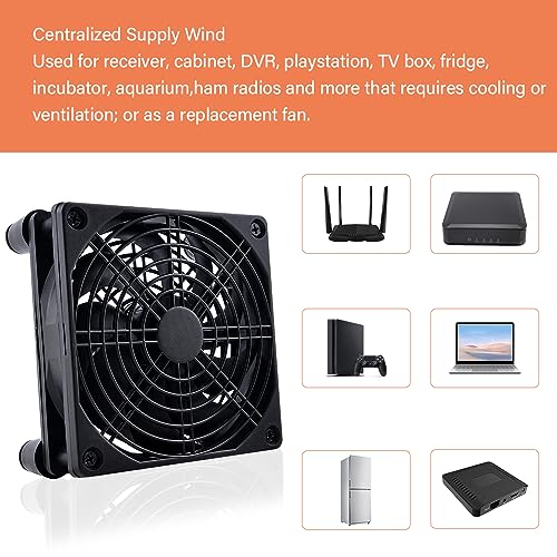 Quiet 120mm Router Fan Cooler with L/M/H 3-Degree Speed Controller, DC 5V USB Powered Cooling Case Fan for Router Modem Receiver DVR PlayStation TV Box - size: 1Pcs 120mm